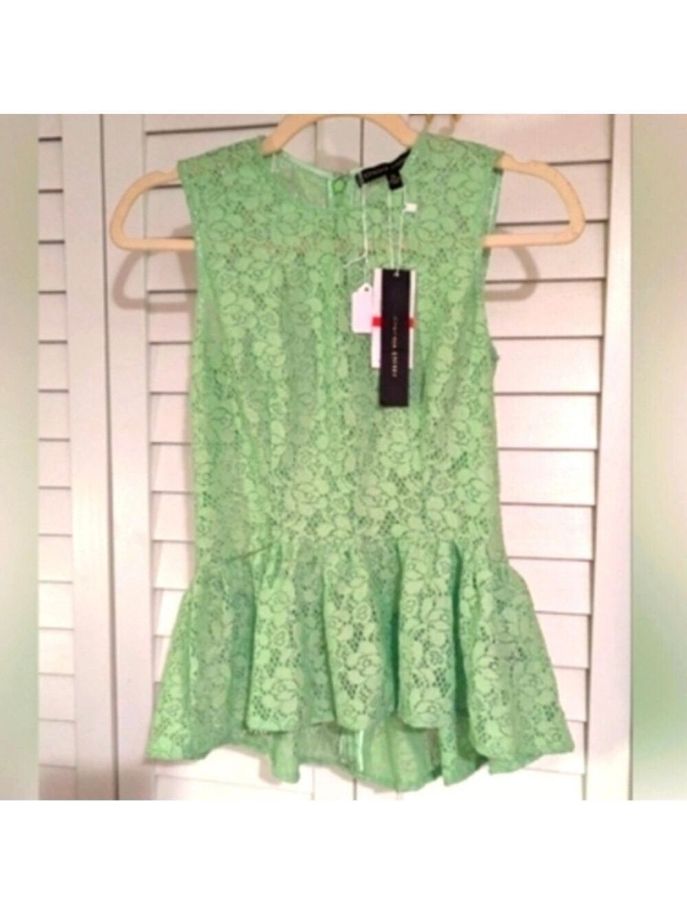 Cynthia Steffie hi-lo top soft mint lace Sz XS NWT